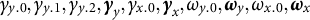 gamma Subscript y Baseline .0 Baseline comma gamma Subscript y Baseline .1 Baseline comma gamma Subscript y Baseline .2 Baseline comma bold italic gamma Subscript y Baseline comma gamma Subscript x Baseline .0 Baseline comma bold italic gamma Subscript x Baseline comma omega Subscript y Baseline .0 Baseline comma bold italic omega Subscript y Baseline comma omega Subscript x Baseline .0 Baseline comma bold italic omega Subscript x Baseline