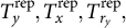 upper T Subscript y Superscript rep Baseline comma upper T Subscript x Superscript rep Baseline comma upper T Subscript r Sub Subscript y Subscript Superscript rep Baseline comma