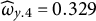 ModifyingAbove omega With caret Subscript y Baseline .4 Baseline equals 0.329