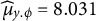 ModifyingAbove mu With caret Subscript y period phi Baseline equals 8.031
