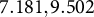 7.181 comma 9.502