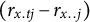 left parenthesis r Subscript x period t j Baseline minus r Subscript x period period j Baseline right parenthesis