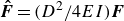 ModifyingAbove bold italic upper F With bold caret equals left parenthesis upper D squared divided by 4 upper E upper I right parenthesis bold italic upper F