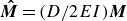 ModifyingAbove bold italic upper M With bold caret equals left parenthesis upper D divided by 2 upper E upper I right parenthesis bold italic upper M