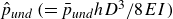 ModifyingAbove p With caret Subscript u n d Baseline left parenthesis equals p overbar Subscript u n d Baseline h upper D cubed divided by 8 upper E upper I right parenthesis