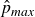 ModifyingAbove p With caret Subscript m a x