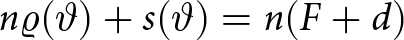 n rho left parenthesis theta right parenthesis plus s left parenthesis theta right parenthesis equals n left parenthesis upper F plus d right parenthesis