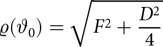 rho left parenthesis theta 0 right parenthesis equals upper F 2 plus upper D 24