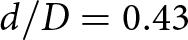 d slash upper D equals 0.43