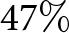 47 percent sign