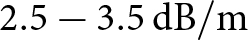 2.5 minus 3.5 dB slash m