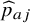 ModifyingAbove p With caret Subscript a j