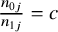 StartFraction n Subscript 0 j Baseline Over n Subscript 1 j Baseline EndFraction equals c