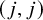 left parenthesis j comma j right parenthesis