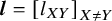 bold italic l equals left bracket l Subscript upper X upper Y Baseline right bracket Subscript upper X not equals upper Y