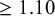 greater than or equals 1.10