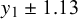 y 1 plus or minus 1.13