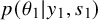 p left parenthesis theta 1 vertical bar y 1 comma s 1 right parenthesis