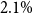 2.1 percent sign