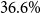 36.6 percent sign