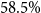 58.5 percent sign