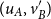 left parenthesis u Subscript upper A Baseline comma v prime Subscript upper B right parenthesis