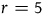 r equals 5