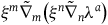 xi Superscript m Baseline ModifyingAbove nabla With tilde Subscript m Baseline left parenthesis xi Superscript n Baseline ModifyingAbove nabla With tilde Subscript n Baseline lamda Superscript a Baseline right parenthesis