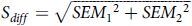 upper S Subscript d i f f Baseline equals StartRoot upper S upper E upper M 1 squared plus upper S upper E upper M 2 squared EndRoot