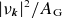StartAbsoluteValue nu Subscript bold italic k Baseline EndAbsoluteValue squared divided by upper A Subscript normal upper G