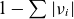 1 minus sigma summation StartAbsoluteValue nu Subscript i Baseline EndAbsoluteValue