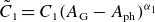 upper C overtilde Subscript 1 Baseline equals upper C 1 left parenthesis upper A Subscript normal upper G Baseline minus upper A Subscript normal p normal h Baseline right parenthesis Superscript alpha 1