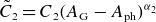 upper C overtilde Subscript 2 Baseline equals upper C 2 left parenthesis upper A Subscript normal upper G Baseline minus upper A Subscript normal p normal h Baseline right parenthesis Superscript alpha 2