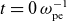 t equals 0 omega Subscript normal p normal e Superscript negative 1