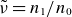 nu overtilde equals n 1 divided by n 0