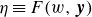 eta identical to upper F left parenthesis w comma bold italic y right parenthesis