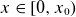 x element of left bracket 0 comma x 0 right parenthesis