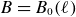 upper B equals upper B 0 left parenthesis script l right parenthesis