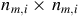 n Subscript m comma i Baseline times n Subscript m comma i