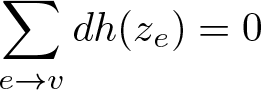 sigma summation e right arrow vdh left parenthesis ze right parenthesis equals 0