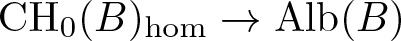 CH 0 left parenthesis upper B right parenthesis hom right arrow Alb left parenthesis upper B right parenthesis