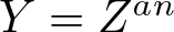 upper Y equals Zan