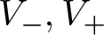 upper V minus comma upper V plus