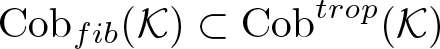 Cobfib left parenthesis upper K right parenthesis subset of Cobtrop left parenthesis upper K right parenthesis