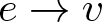 e right arrow v