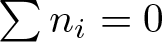sigma summation ni equals 0
