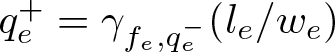 qe plus equals gamma fe comma qe minus left parenthesis le slash we right parenthesis