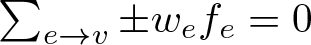 sigma summation e right arrow v plus or minus wefe equals 0