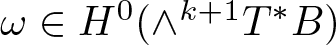 omega element of upper H 0 left parenthesis and k plus 1 upper T asterisk upper B right parenthesis