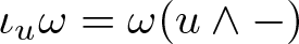 iota u omega equals omega left parenthesis u and minus right parenthesis